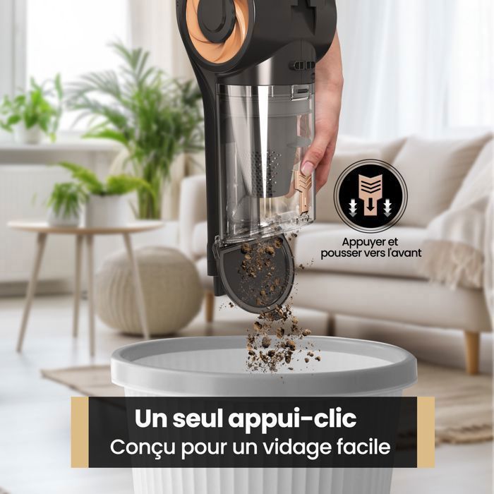 Aspirateur Balai Sans Fil LAMZIEN V9PRO - 35kPA - 40min d’autonomie - Léger - Brosse Anti-Enchevêtrement - Lumière LED Verte