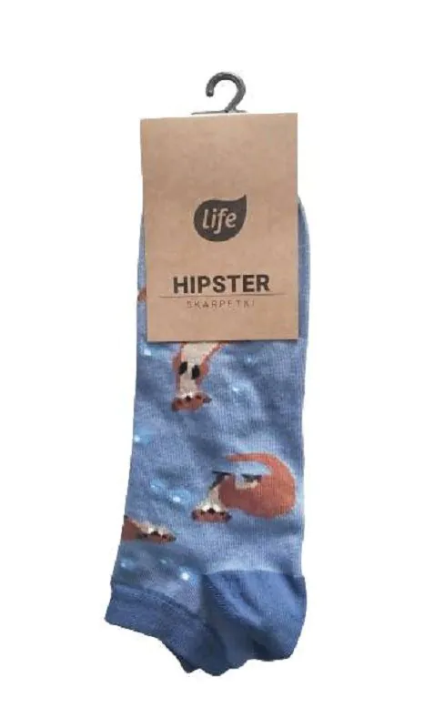 Life Stopki Bawełniane Hipster Wzór Wydry Rozm. 43-46