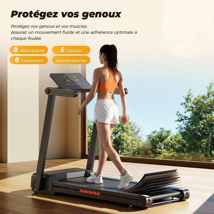 FT62 Treadmill - Folding Walking Machine, 4.0HP Motor, 18% Automatic Incline, Speed 1-16km/h, LED Display, 150kg Load Capacity, For Adults