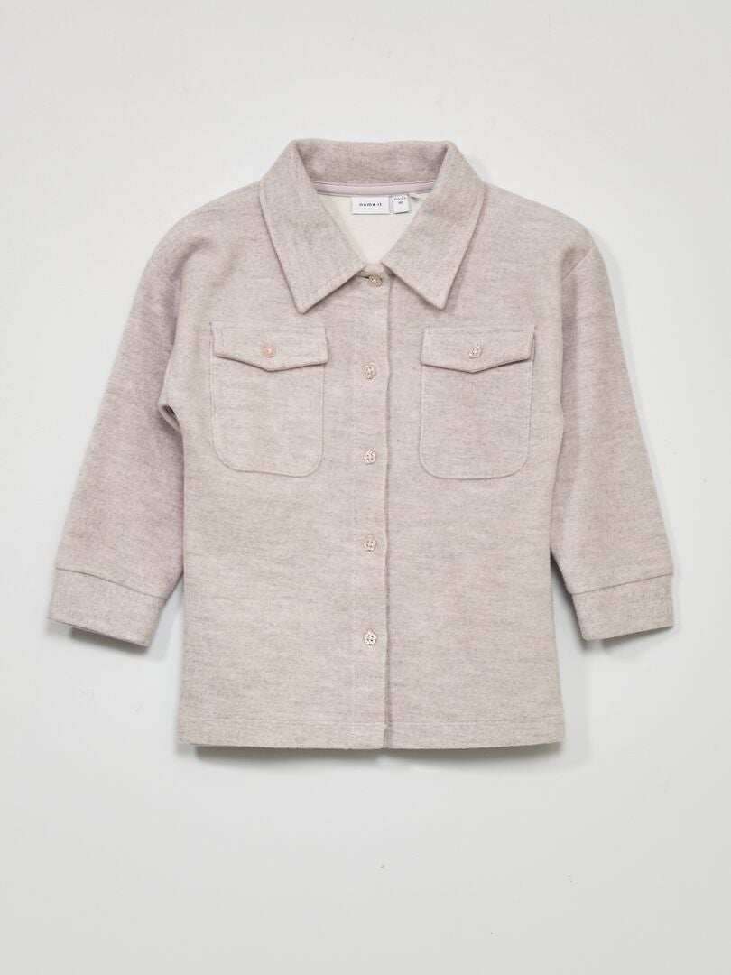 Zacht gebreid overshirt - PAARS