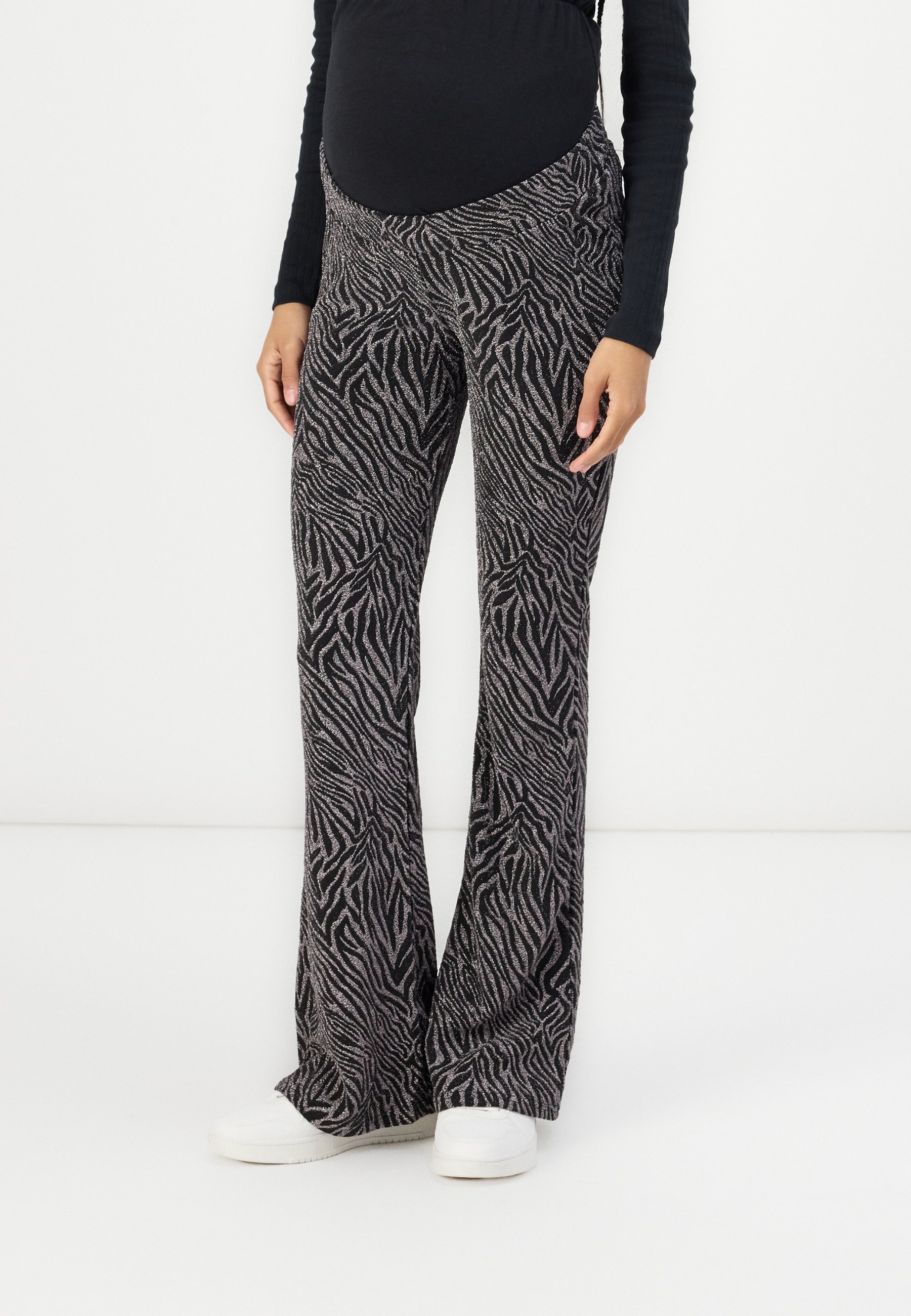 ONLY MATERNITY OLMSHINY GLITTER PANT - Broek - zwart
