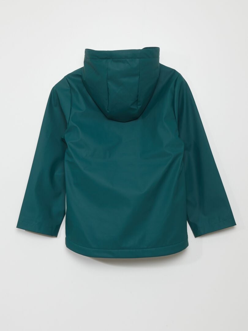 Tweekleurige parka met fleecevoering - GROEN
