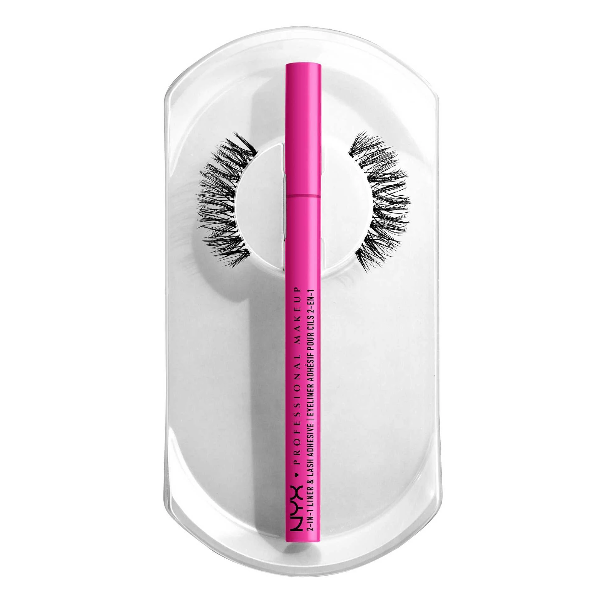 Jumbo szempillák! Hosszú viseletű műszempilla rendszer Fringe Glam készlet - NYX Professional Makeup