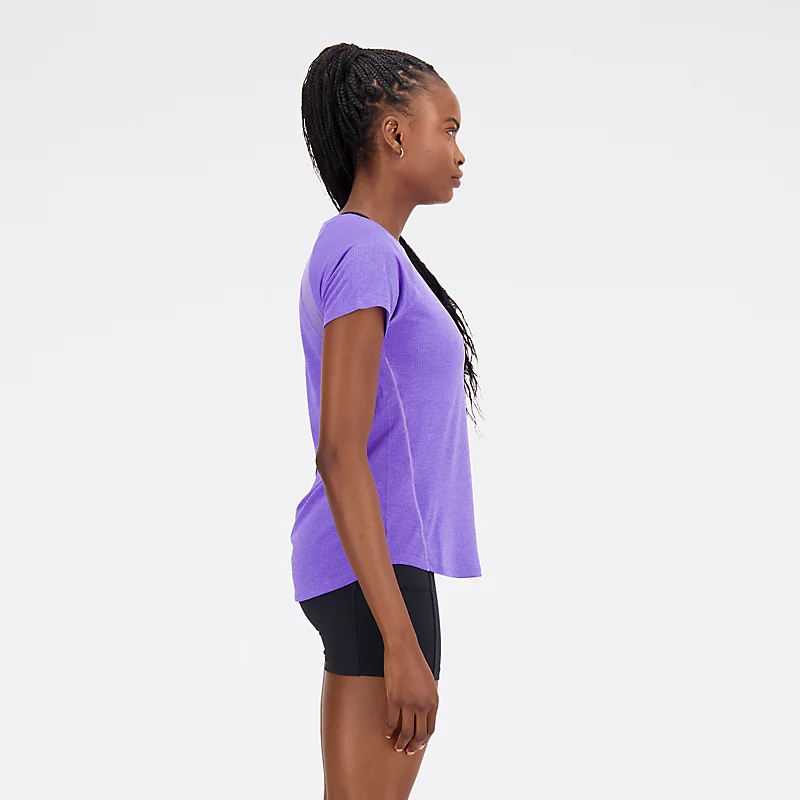 Tricou de alergare cu mânecă scurtă pentru femei Impact Run - ELECTRIC INDIGO HEATHER