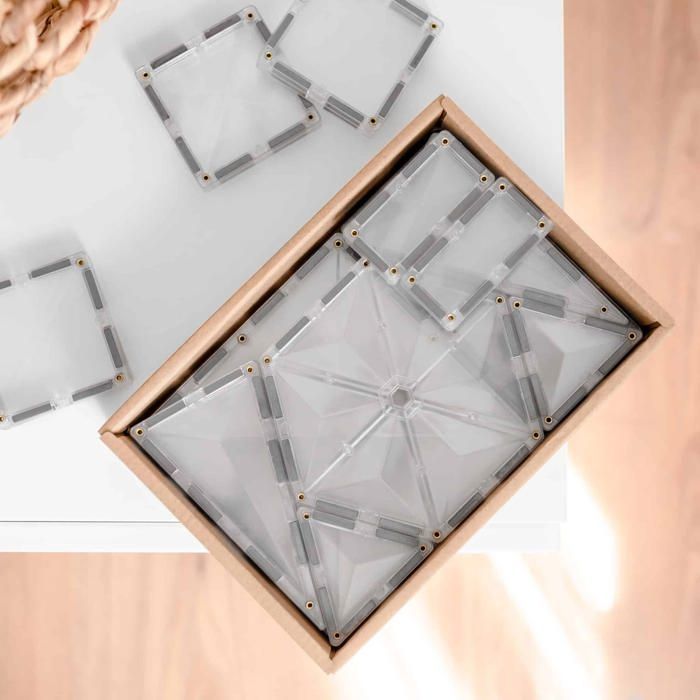 CONNETIX Bouw Magnetische Tegels Transparant Startpakket, 34 stuks