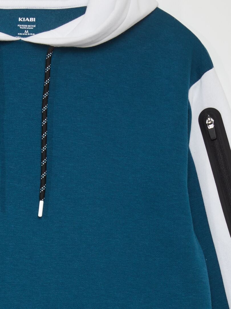Bluza z kapturem Color Block - NIEBIESKA