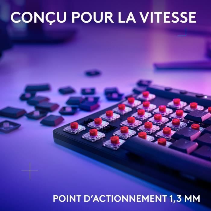 Tastiera da gioco - Wireless - Logitech G - G515 TKL Lightspeed - AZERTY - Interruttori meccanici lineari - Retroilluminata - Nera