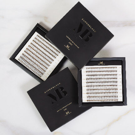 Πολλά κουτιά Beauty Master Superblack Silk Eyelashes Individuals