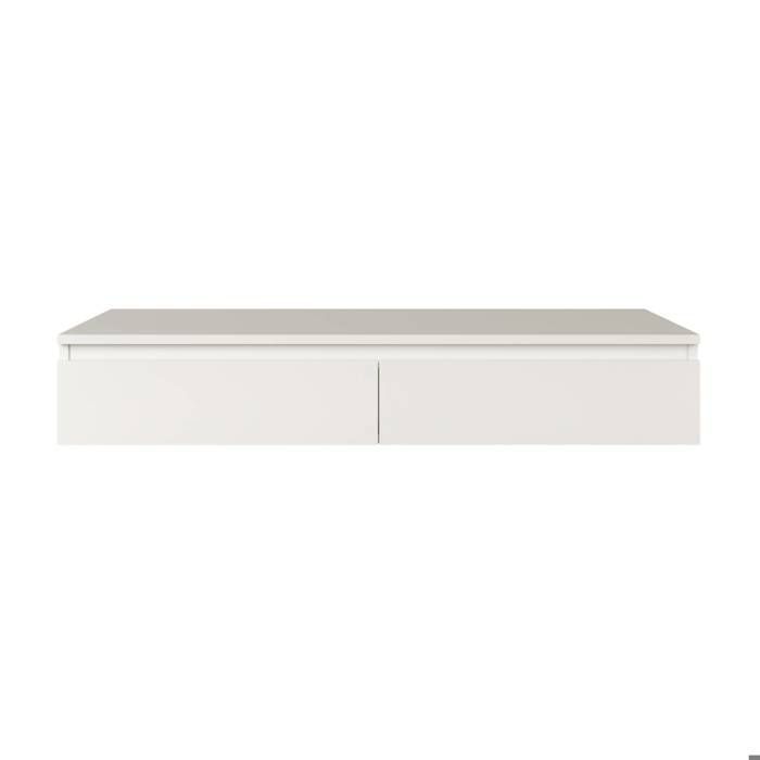 Dressing table with desk and 2 drawers - BEMMI - 120 cm - white