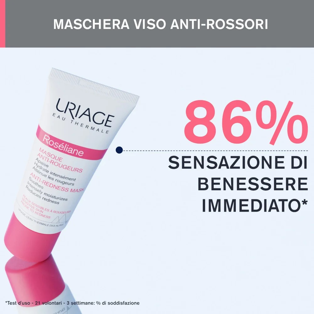 URIAGE Uriage Rosèliane Καταπραϋντική Μάσκα Προσώπου κατά της Ερυθρότητας 40 ml για Ευαίσθητο Δέρμα