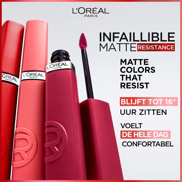 „L'Oréal Paris Infaillible Matte Resistance“ lūpų dažai „120 Major Crush“ 5 ml
