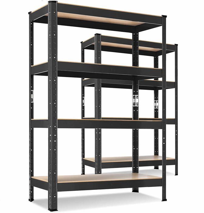 Estante metálica para armazenamento - MASKO - Conjunto de 2 estantes - Capacidade total de 875 kg - 5 níveis por estante