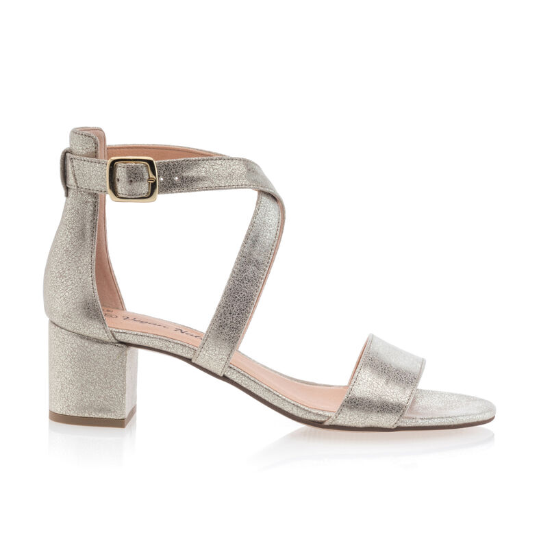 Sandalias plateadas para mujer / Zapatos de punta abierta