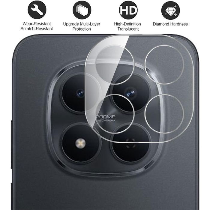 pellicole protettive in vetro temperato per lo schermo + 2 pellicole protettive per l'obiettivo della fotocamera per Xiaomi Redmi Note 15 Pro 5G - Protezione antigraffio