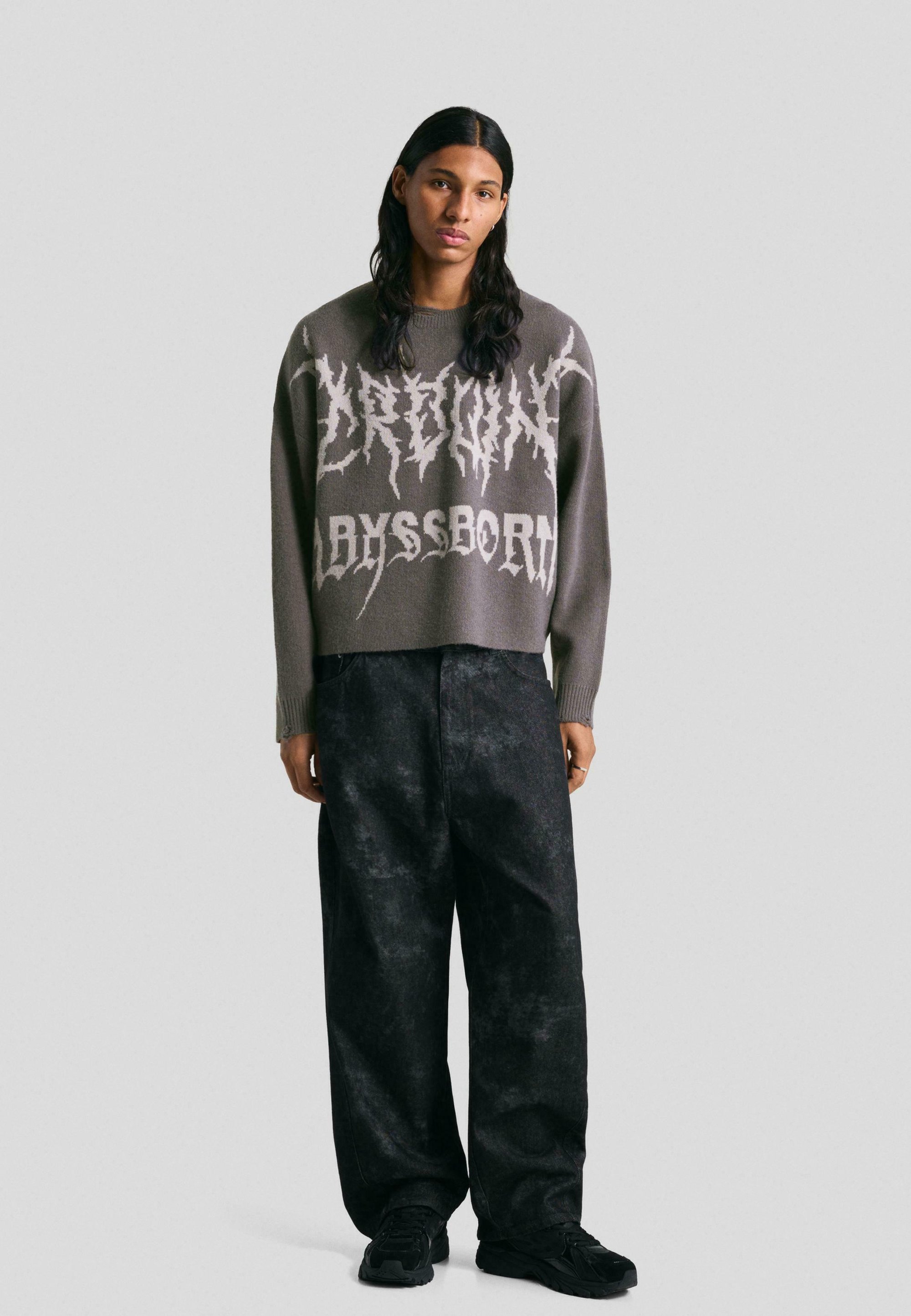 Bershka CROPPED - Maglione - grigio