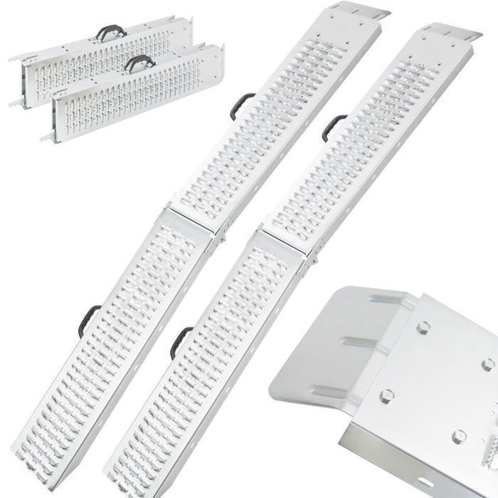 Rampas de acceso plegables de acero AREBOS (2 unidades) – Capacidad de 400 kg, superficie antideslizante, compactas y fáciles de transportar.
