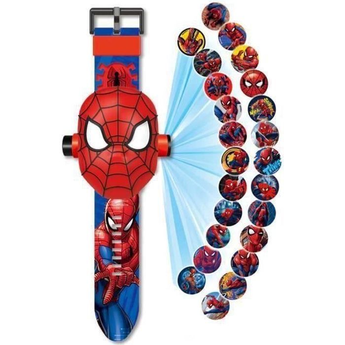 Spiderman Projector Watch with 24 Superhero Figures, Spiderman Electronic Watch for Boys, Spiderman Projection Toy