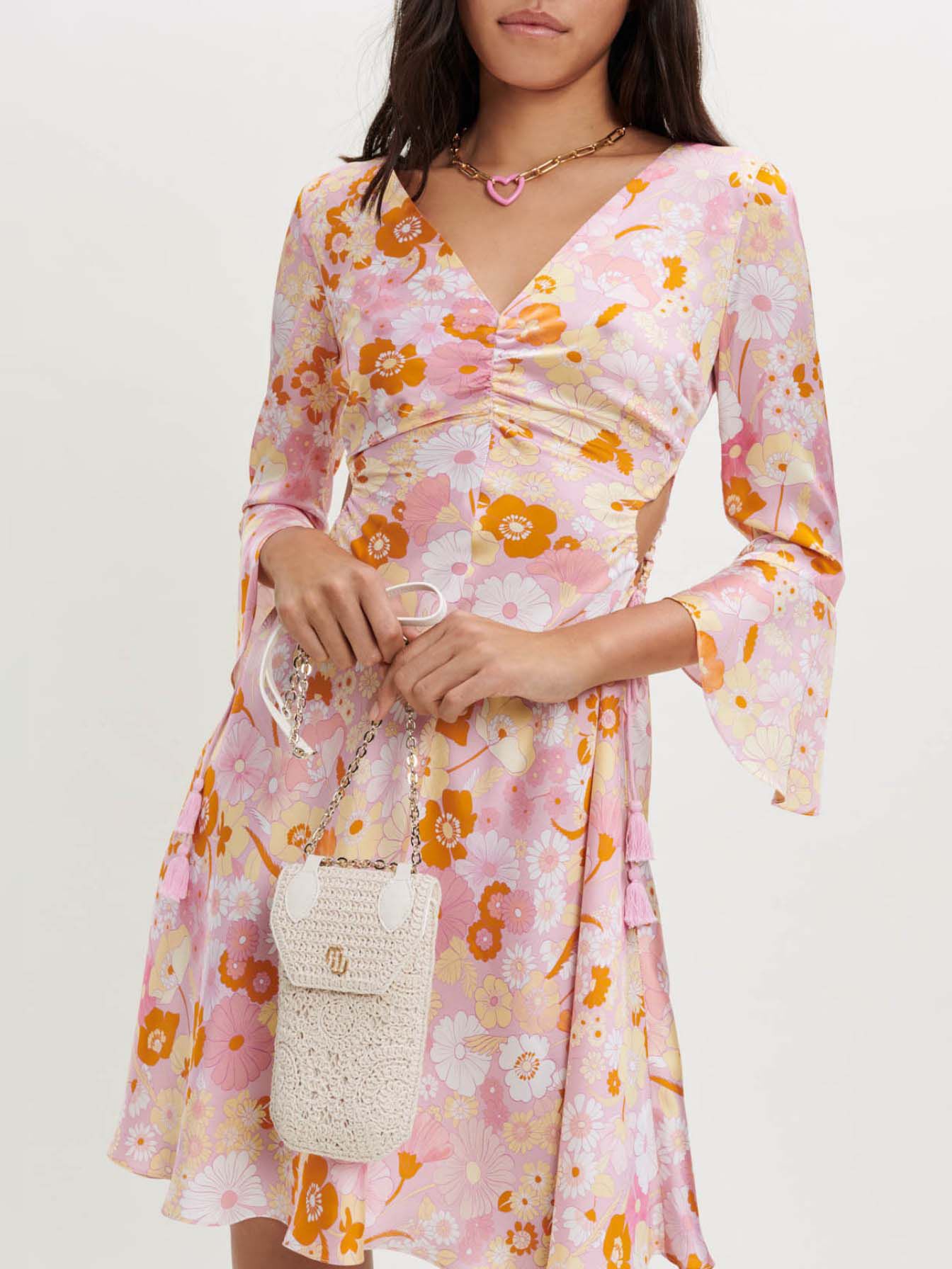 Rochie din satin Flower Power - Trandafir Flower Power