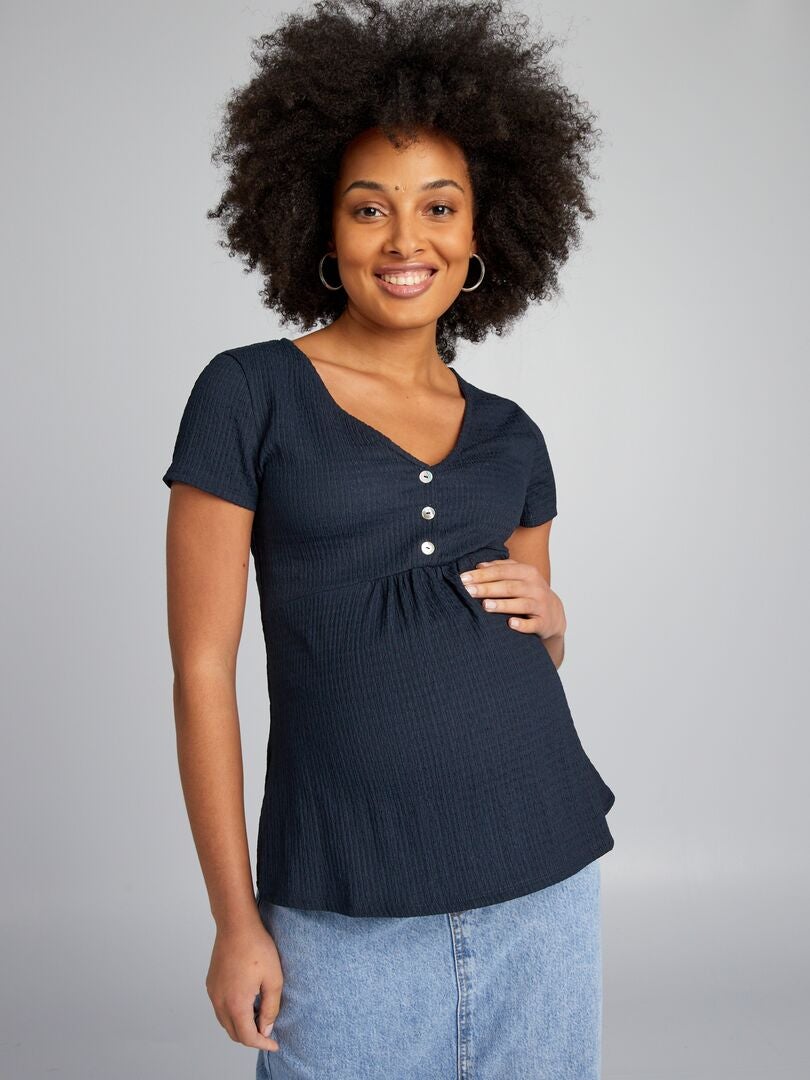 Camiseta de enfermería con relieve - Azul