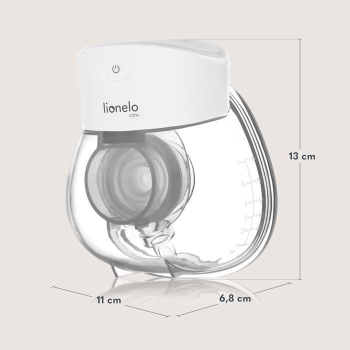 Tire-lait électrique mains libres LIONELO Fidi Free Lumi - 180 ml - Lampe - 6 Tailles - Portable - Deux phases - 3h sans fil