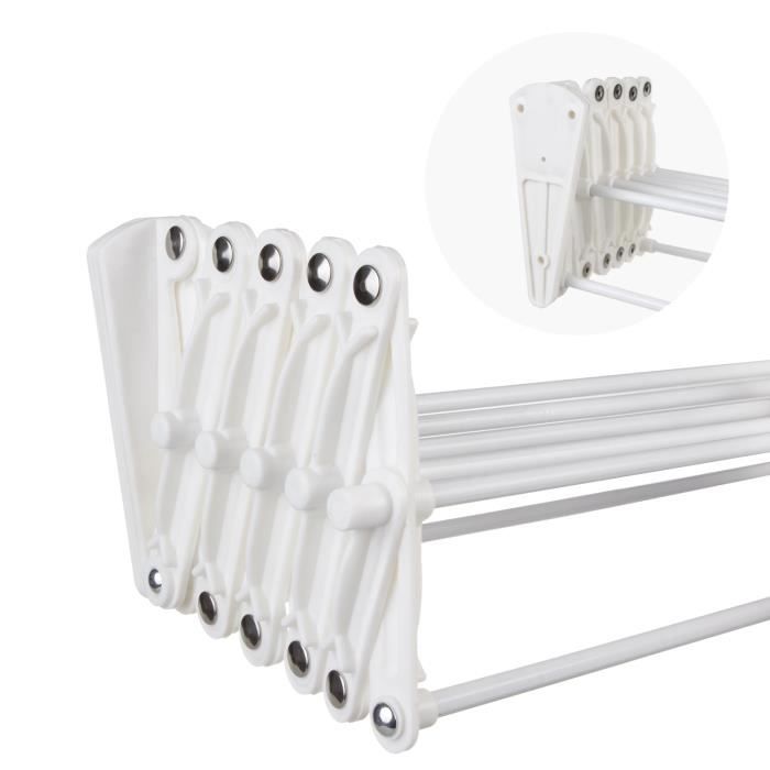 Clothes drying rack - White - 90 cm - Foldable - Bathroom accessories - Contemporary