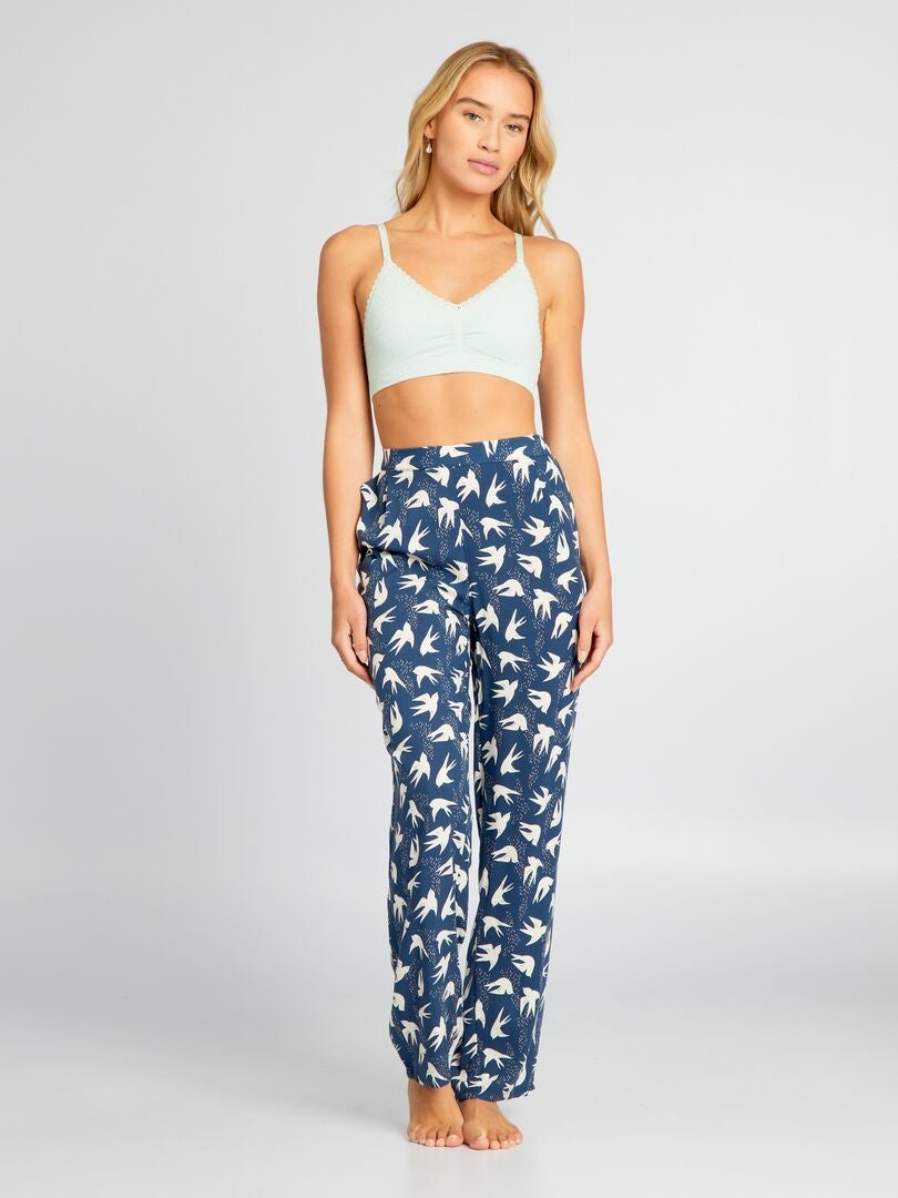 Pantalón de pijama holgado estampado - AZUL