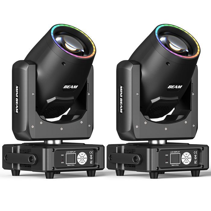 Luzes de palco - U'king 230W RGBW LED DJ Moving Head Gobo com fitas de LED - Pacote com 2