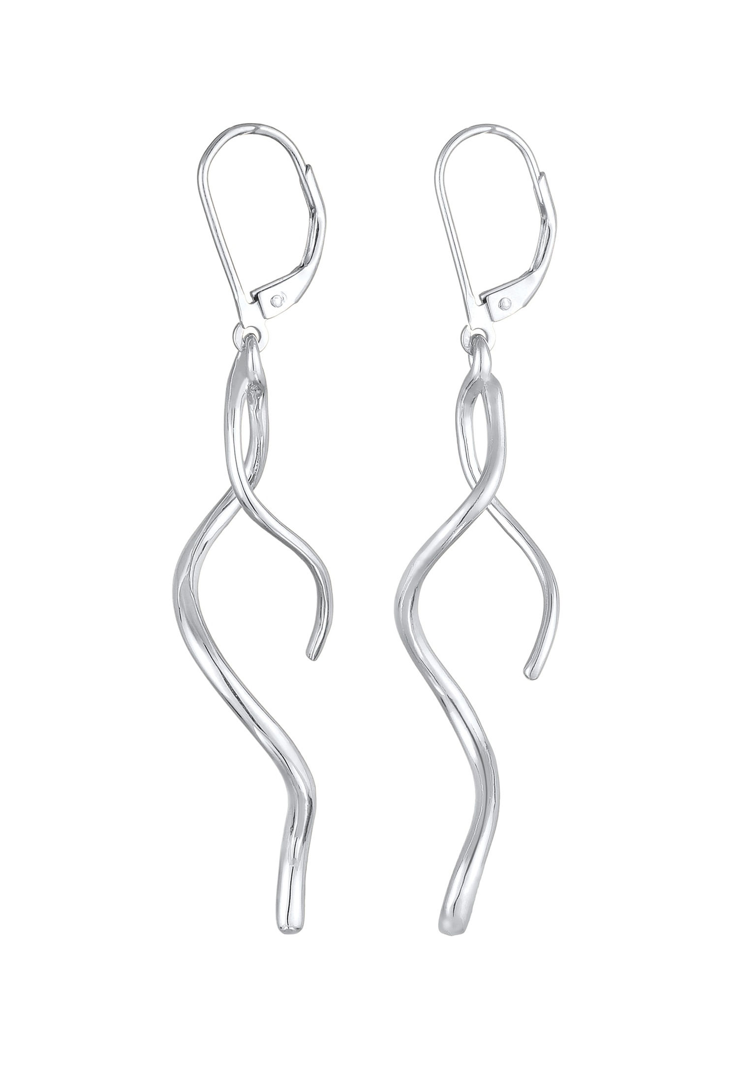 Elli Femmes Pendentif d'oreilles Spirale Vague Torsadée en argent sterling 925