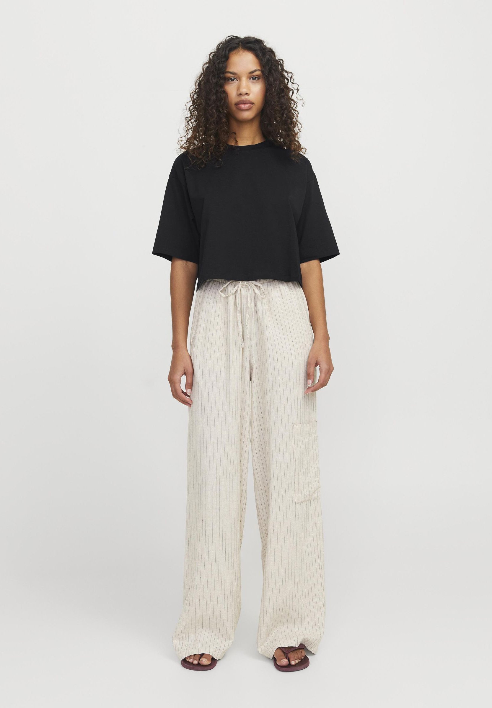 JJXX JXANDREA LOOSE CROPPED - T-shirt basique - noir