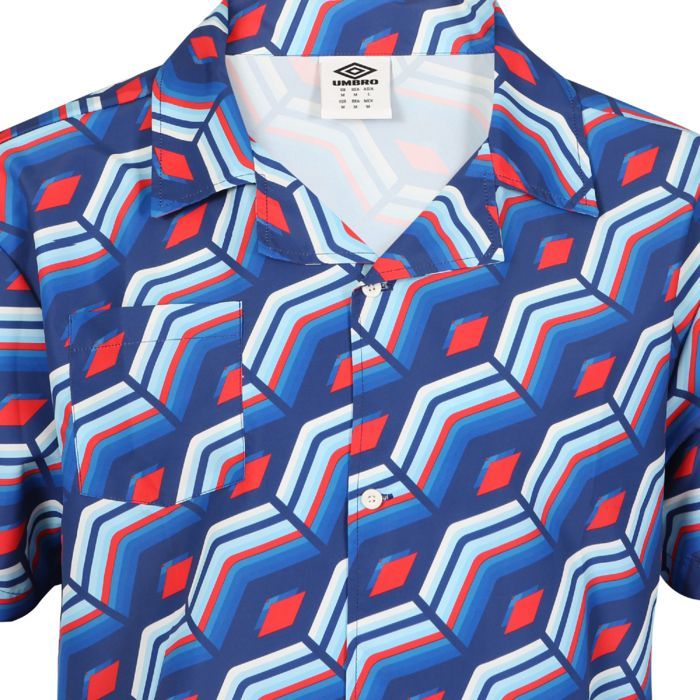 UMBRO T-shirt met korte mouwen - Blauw - Heren - Normale pasvorm - Overhemdkraag