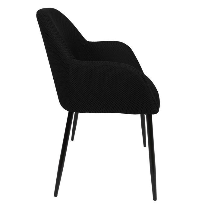 Juego de 4 sillas de comedor negras con tejido de malla texturizada 3D - ELECTRON