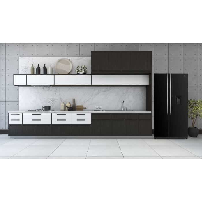 Frigorifero americano Continental Edison - CERA532NBD - 2 porte - 529 litri - L90 cm x H177 cm - Classe energetica D - Nero