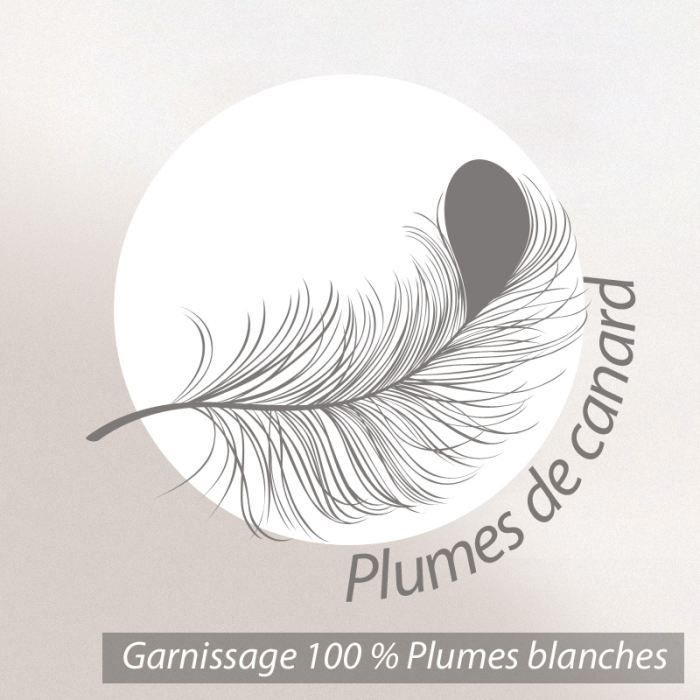 Cojín cilíndrico de 180 cm, 100 % plumas de pato.