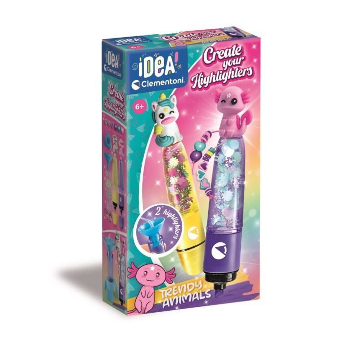 CLEMENTONI - Crea tus propios colores fluorescentes - Trendy Animals