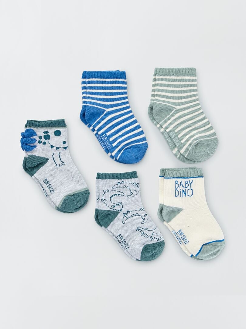Calcetines estampados - Juego de 5 - Dinosaurios