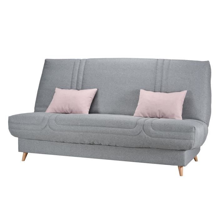 COMFORT BULTEX 3-istuttava vuodesohva - Harmaa kangas - Valmistettu Ranskassa - L 192 x S 95 x K 101 cm - MONA