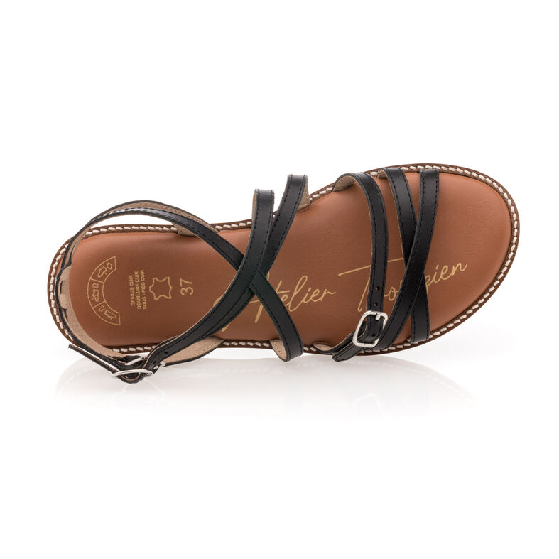 Sandalias negras para mujer / Zapatos de punta abierta