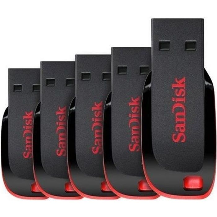 5 unità flash USB SanDisk Cruzer Blade da 8 GB (confezione da cinque)