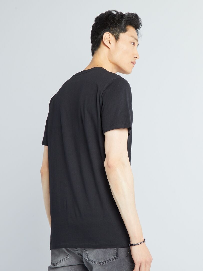 T-shirt met korte mouwen en print - zwart