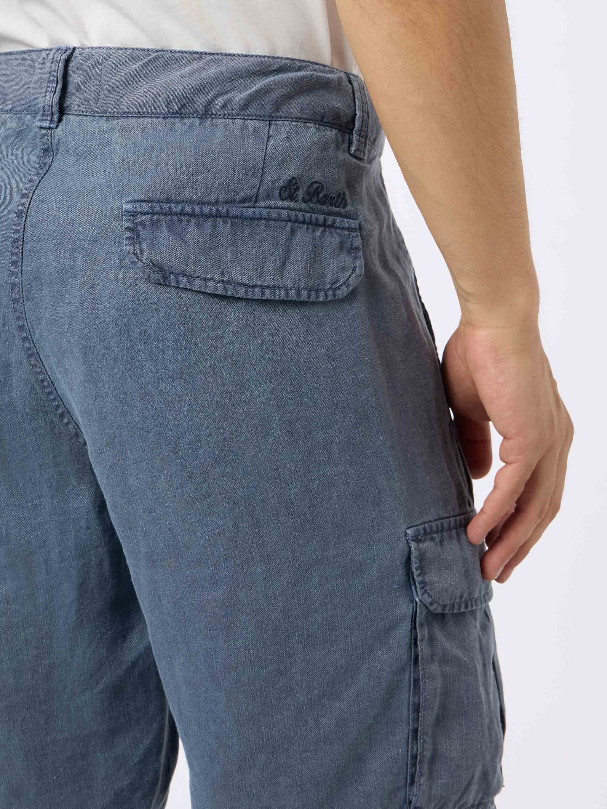 Herenbermudashorts van marineblauw linnen (Rodi)