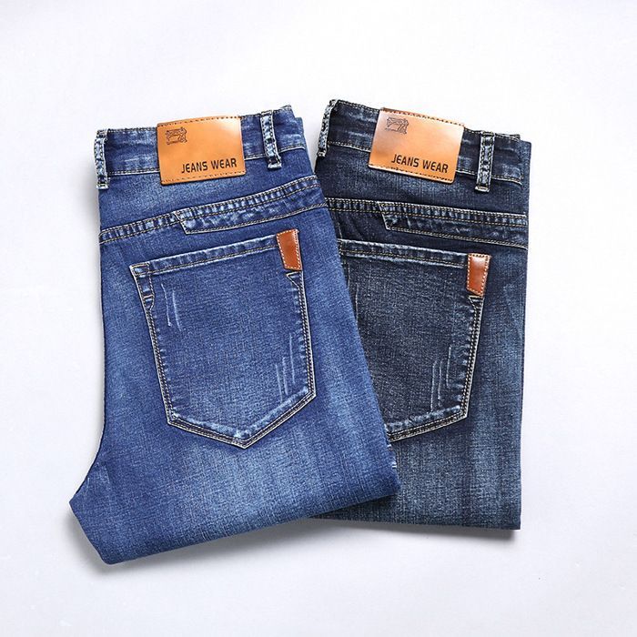 Jeans da uomo - INSFITY - Vestibilità regolare dritta - Blu