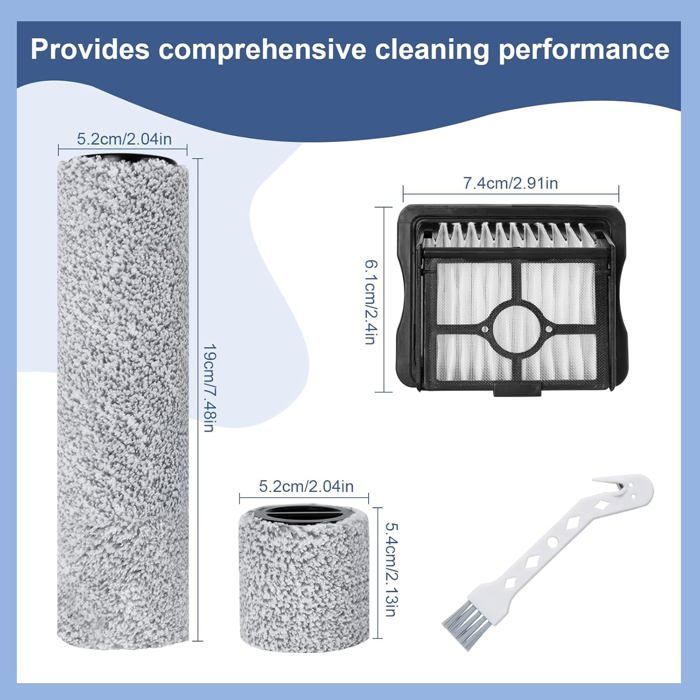 Rouleau de Brosse et Filtre HEPA pour Eureka RapidWash New630 / New630 Gen2 Aspirateur Accessoires de rechang
