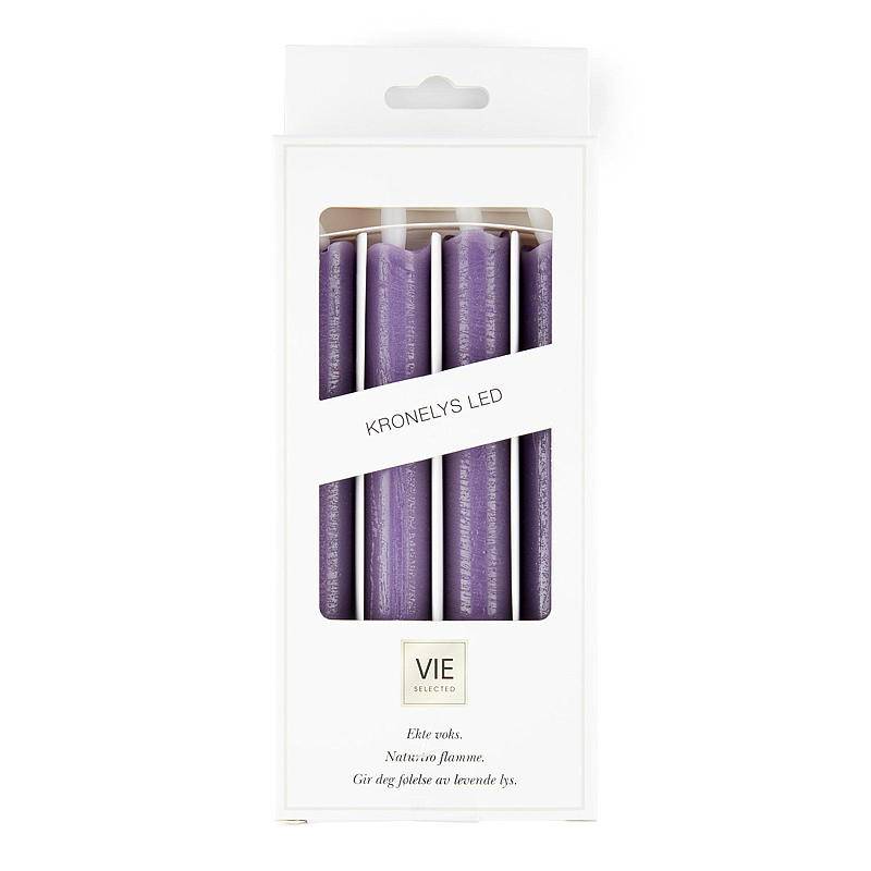 Lámpara LED Vie Selected Crown, paquete de 4 unidades, 20,5 cm, color morado.
