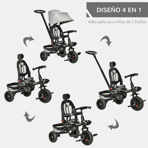  Homcom 4-in-1 bērnu trīsritenis