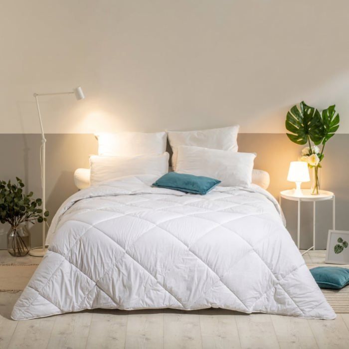 Set di 2 cuscini in memory foam assortiti, antiacaro, 50x70 cm - Comfort regolabile - Schiuma e barre in poliestere - BLU CALIN
