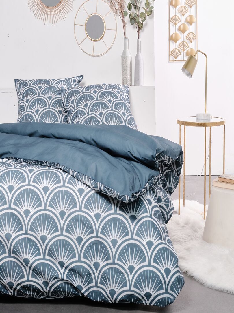 Juego de cama estampado - doble - AZUL