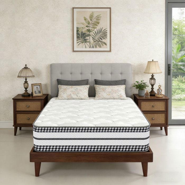 Materasso premium 90x200 cm, spessore 26 cm, a molle insacchettate, rigidità media, ergonomico, reversibile, ipoallergenico.