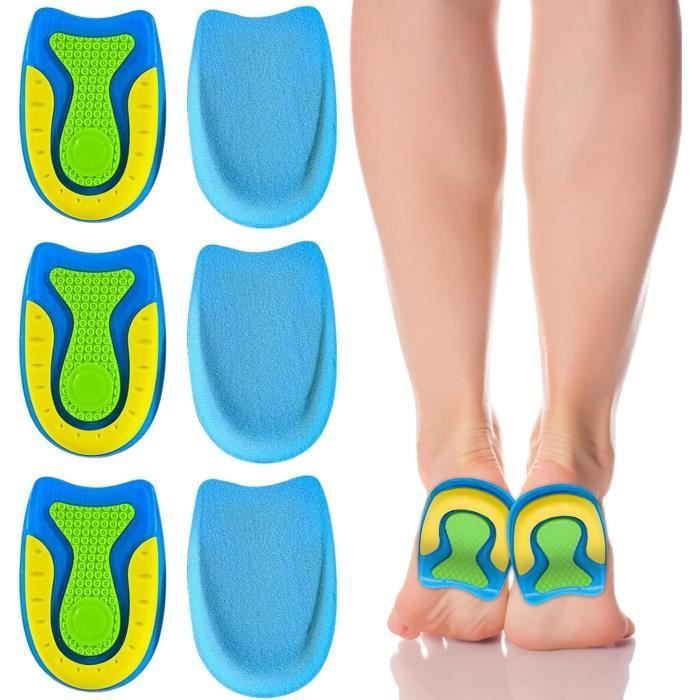 3 Paires Talonnettes en Gel de Silicone,Talonnette Epine Calcaneenne Gel Grandissante Orthopédique,Epine Calcaneenne,Tendinite L