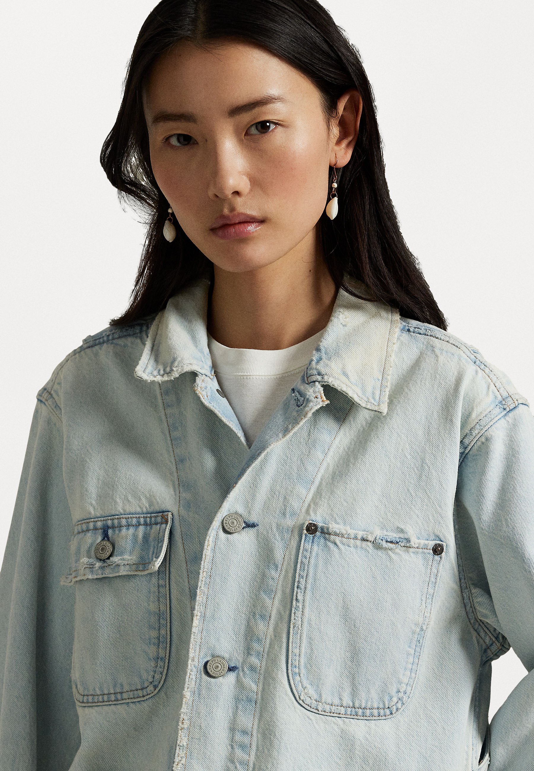 Polo Ralph Lauren RIGID DENIM ONGEVOERDE FIELD JACKET - Denimjack - motta wash