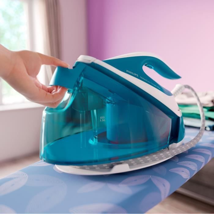 Plancha con generador de vapor - PHILIPS - GC7920/20 - PerfectCare Performer - 6,5 bar - 1,5 L - Azul/Blanco